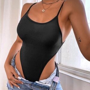 High Leg Hallie Bodysuit Black